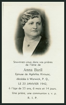 Anna Baril Obituary 1949