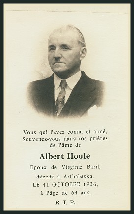 Albert Houle Obituary 1936